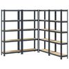 vidaXL Prateleiras de armazenamento de 5 camadas 4 pcs a&ccedil;o antracite