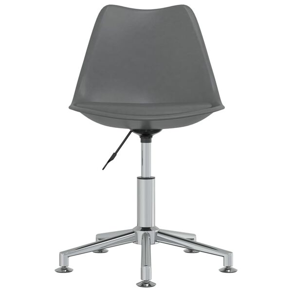 vidaXL Cadeira de jantar girat&oacute;ria couro artificial cinzento