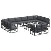 vidaXL Conjunto de Sof&aacute; de Jardim 13 unid. Preto Alum&iacute;nio