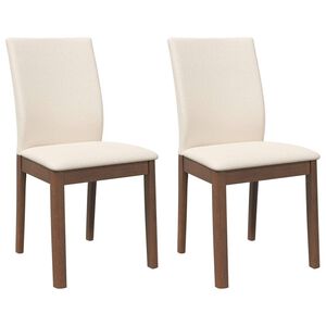 vidaXL Cadeiras de jantar com almofad&otilde;es 2 pcs madeira maci&ccedil;a castanho