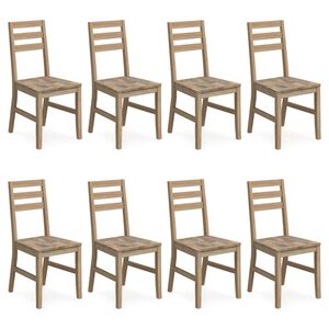 vidaXL Cadeiras de jantar 8 pcs madeira de ac&aacute;cia maci&ccedil;a