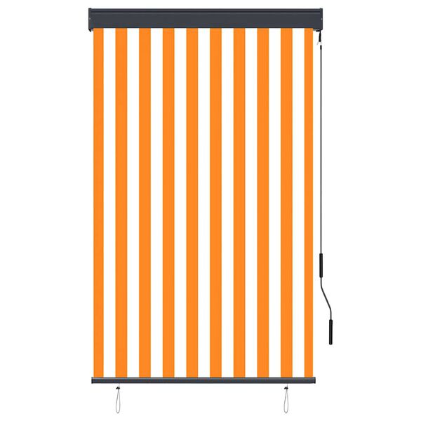 vidaXL Estore de rolo para exterior 100x250 cm branco e laranja