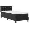 vidaXL Cama Box com colch&atilde;o com cabeceira Preto 200 x 80 cm Poli&eacute;ster