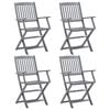 vidaXL Cadeiras de jardim dobr&aacute;veis 4 pcs madeira ac&aacute;cia maci&ccedil;a