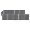 vidaXL Painel veda&ccedil;&atilde;o WPC 9 quadrados + 1 inclinado 1657x186cm cinzento