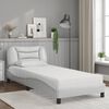 vidaXL Cama com colch&atilde;o Hvar 90x190 cm couro artificial branco