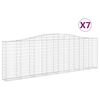vidaXL Cestos gabi&atilde;o arqueados 7pcs 400x30x120/140cm ferro galvanizado