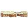 vidaXL Conjunto de Sof&aacute;s para Exterior 6 pcs Natural e Creme