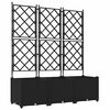 vidaXL Vaso de Jardim 3 unid. Preto 120 x 40 x 143 cm PP