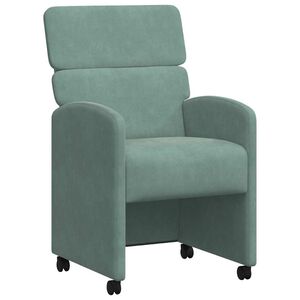 vidaXL Cadeiras de Jantar com Rodas 2 unid. Veludo Verde marinho