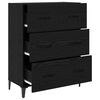 vidaXL Buffet com gaveta Carvalho Preto 69,5 x 34 x 90 cm