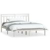 vidaXL Estrutura de cama king 150x200 cm madeira maci&ccedil;a branco