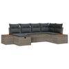 vidaXL Conjunto de Sof&aacute; de Jardim Cinzeto vime PE