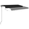 vidaXL Toldo retr&aacute;til manual com postes 3,5x2,5 m antracite