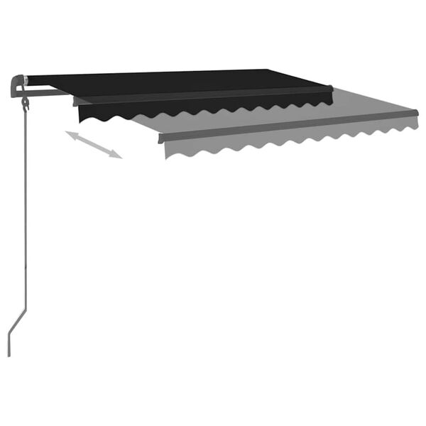 vidaXL Toldo retr&aacute;til manual com postes 3,5x2,5 m antracite