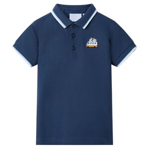 vidaXL Polo para crian&ccedil;a azul-escuro 92