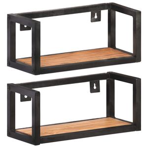 vidaXL Prateleiras parede 2 pcs 40 cm madeira de ac&aacute;cia maci&ccedil;a