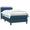 vidaXL Cama box spring c/ colch&atilde;o e LED 80x220 cm veludo azul-escuro