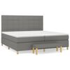 vidaXL Cama com molas/colch&atilde;o 200x200 cm tecido cinzento-escuro