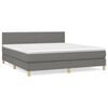vidaXL Cama com molas/colch&atilde;o 180x200 cm tecido cinzento-escuro