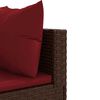 vidaXL 6 pcs conj. lounge jardim c/ almofad&otilde;es 6 pcs vime PE castanho