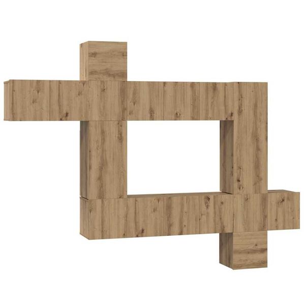 vidaXL Conjunto de m&oacute;vel de TV 10 pcs carvalho artisiano