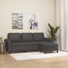 vidaXL Sof&aacute; de 3 lugares c/ apoio de p&eacute;s 180 cm couro artificial cinza