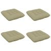 vidaXL Almofadas de Assento VIANEN 4 unid. 100% Poli&eacute;ster Verde Claro