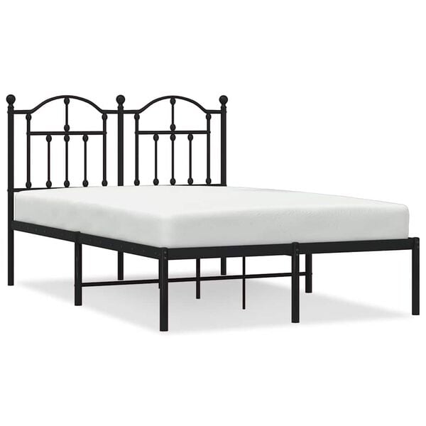 vidaXL Estrutura de cama com cabeceira 120x200 cm metal preto