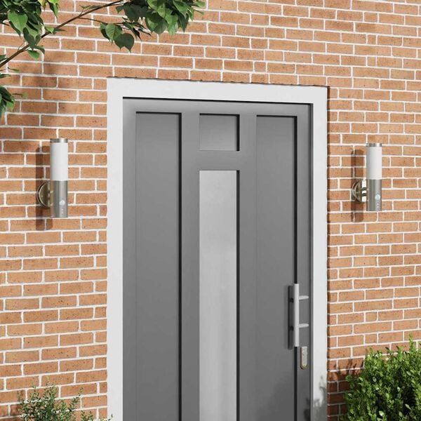 vidaXL Luz de Parede para Exterior 2 pcs Prateado 15 x 7,5 x 33 cm