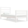 vidaXL Estrutura de cama solteiro 90x190 cm pinho maci&ccedil;o branco