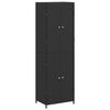 vidaXL Arm&aacute;rio de arruma&ccedil;&atilde;o p/ jardim 59x40x180 cm vime PE preto