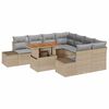vidaXL Conjunto de Sof&aacute; de Jardim 9 unid. Bege e Cinza