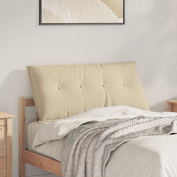 vidaXL Travesseiro para Costas Creme 100 x 50 cm Tecido de Microfibra