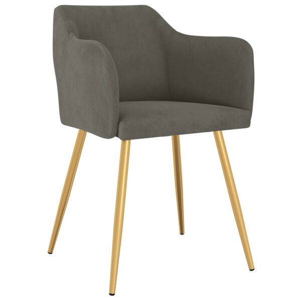 vidaXL Cadeiras de jantar 2 pcs veludo cinzento-escuro
