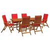 vidaXL Conjunto de jantar de jardim de 7 pe&ccedil;as Natural