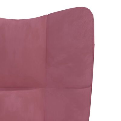 vidaXL Cadeira de descanso com banco veludo rosa
