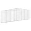 vidaXL Cestos gabi&atilde;o arqueados 9pcs 400x30x120/140cm ferro galvanizado