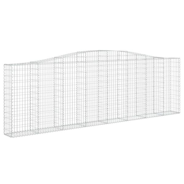 vidaXL Cestos gabi&atilde;o arqueados 9pcs 400x30x120/140cm ferro galvanizado