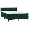 vidaXL Cama com molas/colch&atilde;o 140x190 cm veludo verde-escuro