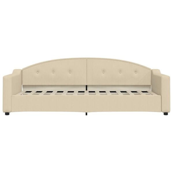 vidaXL Sof&aacute;-cama com colch&atilde;o 80x200 cm tecido cor creme