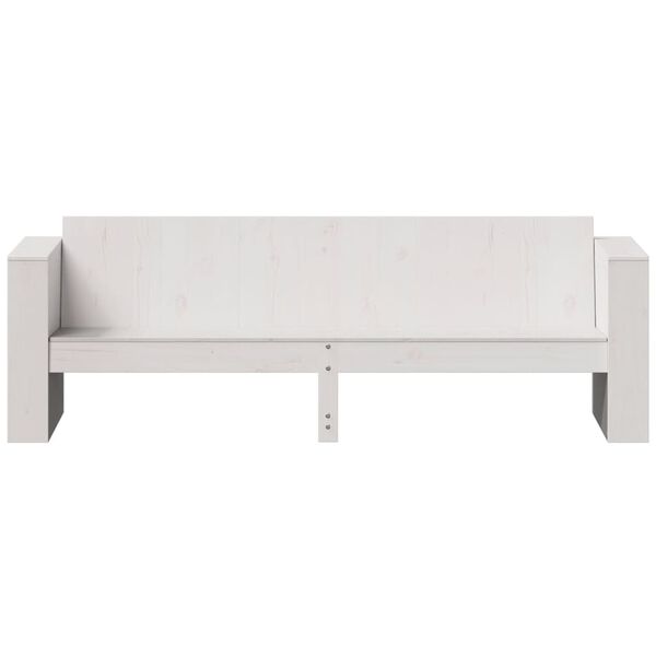 vidaXL Sof&aacute; de 3 lugares para jardim 189x60x62 cm pinho maci&ccedil;o branco