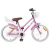 vidaXL Bicicleta Infantil 18 Polegadas para 5-7 anos Rosa Claro