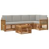 vidaXL Conjunto de Sof&aacute; Sectional 5 pcs Natural e Cinzento-Claro