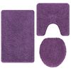 vidaXL Conjunto de Tapetes de Banho Antiderrapantes 3 pcs Roxo PP