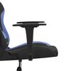 vidaXL Cadeira de gaming tecido preto e azul