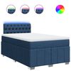 vidaXL Cama boxspring com colch&atilde;o 120x190 cm tecido azul