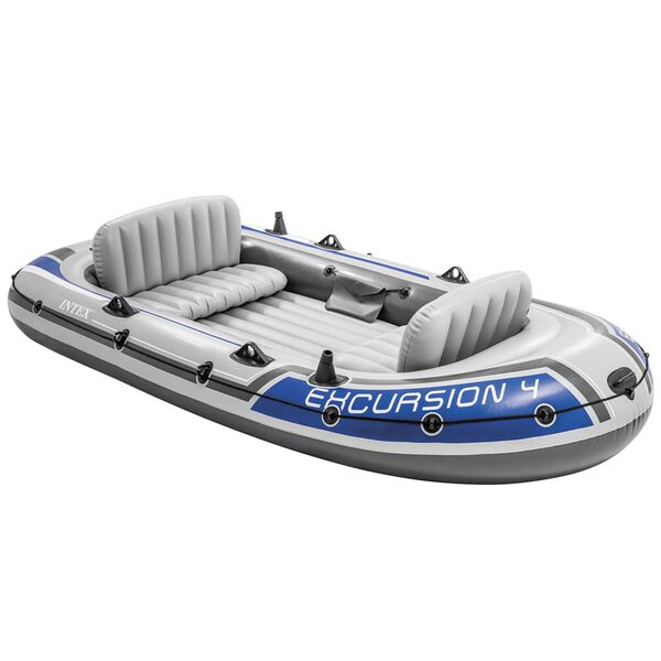 Intex Conj. barco insufl&aacute;vel Excursion 4 c/ motor de corrico e suporte