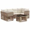 vidaXL Conjunto de Sof&aacute; de Jardim 7 unid. Bege vime PE