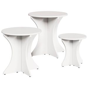 vidaXL Mesa de centro 3 unid. Branco 46 x 46 x 47 cm